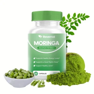 Pure Moringa Powder Capsules (800mg)