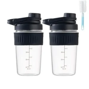 Leak-Proof Glass Protein Shaker 2-Pack